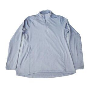 Reebok Light Grey Long Sleeved Athleisure Pullover Neck Zip Women's Sz XL Top